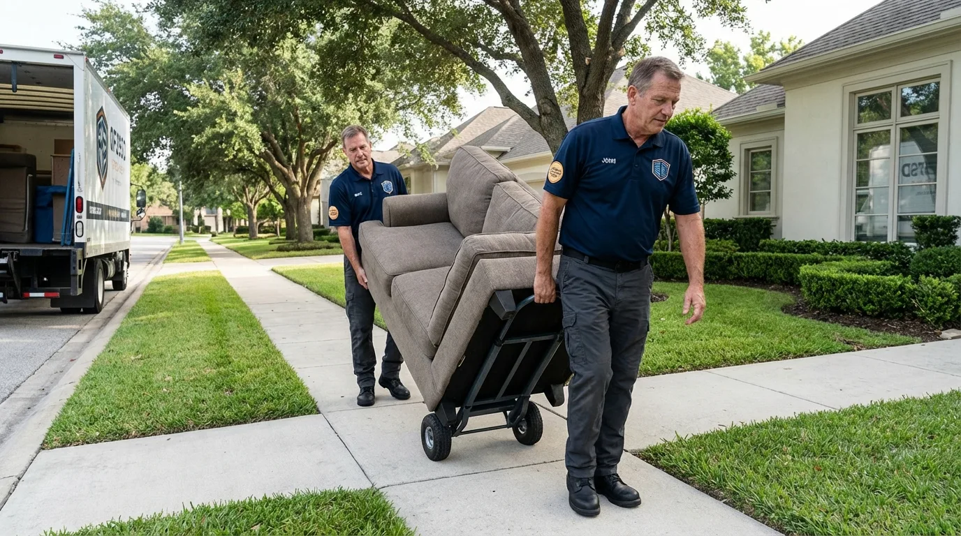Local residential moving crew loading furniture in Somerset, NJ